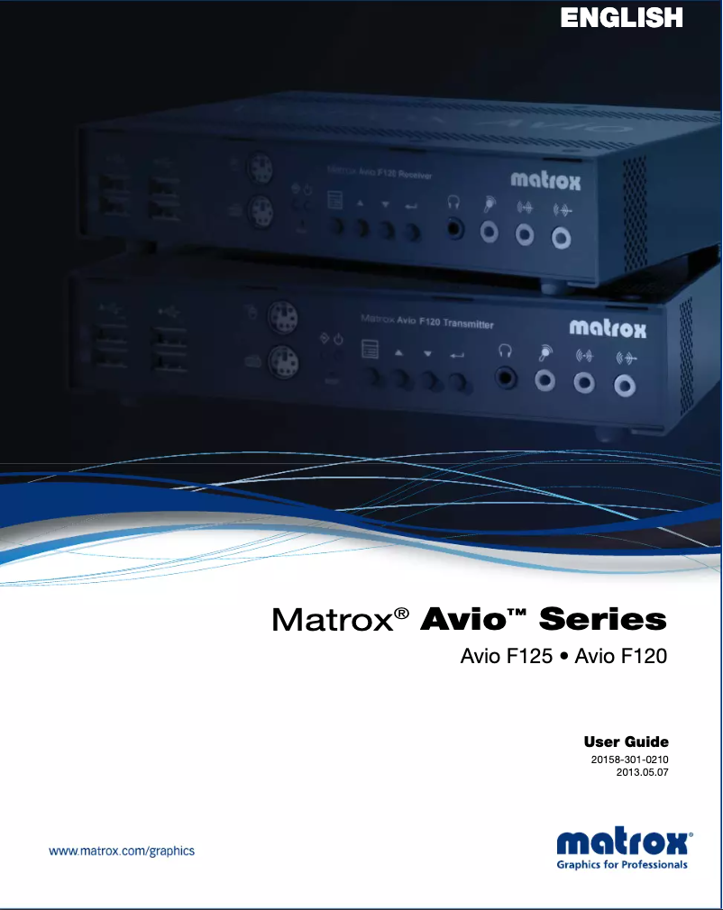 Page n°1 - Manuel utilisateur Matrox Avio F125