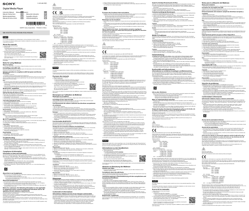 Página 1 del manual Manual de usuario Sony NW-A105HN