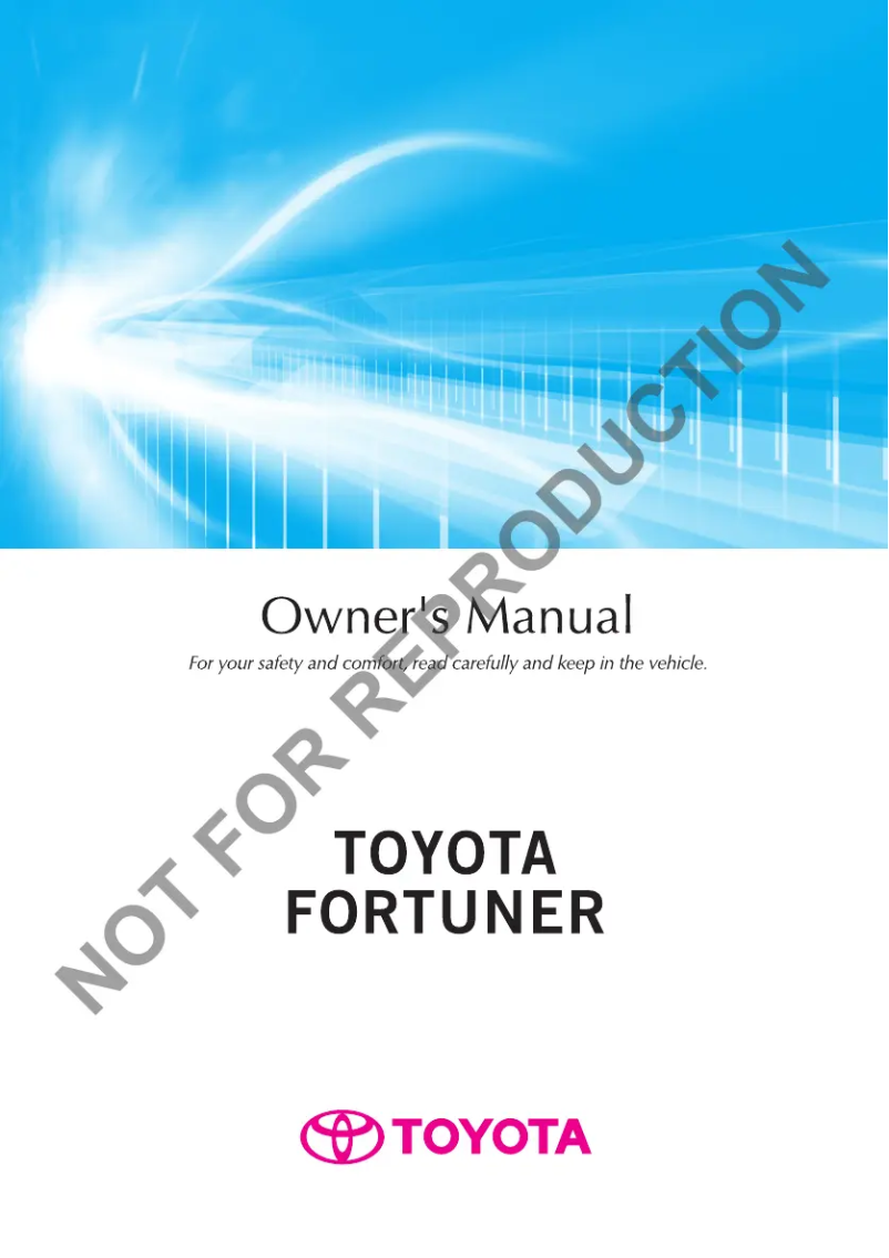 Page 1 de la notice Manuel utilisateur Toyota Fortuner (2016)