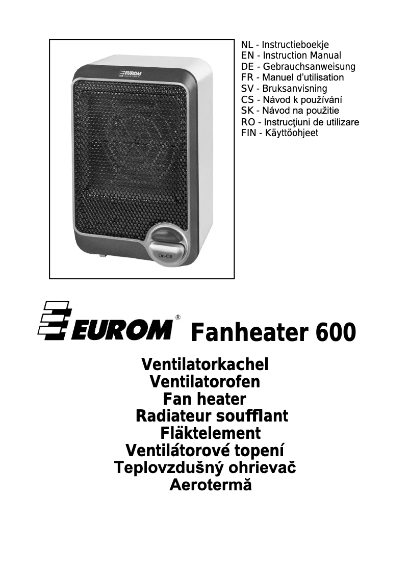 Página 1 del manual Manual de usuario Euromac Fanheater 600