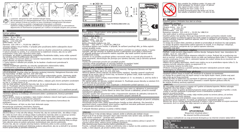Page 1 de la notice Manuel utilisateur Melinera IAN 101472