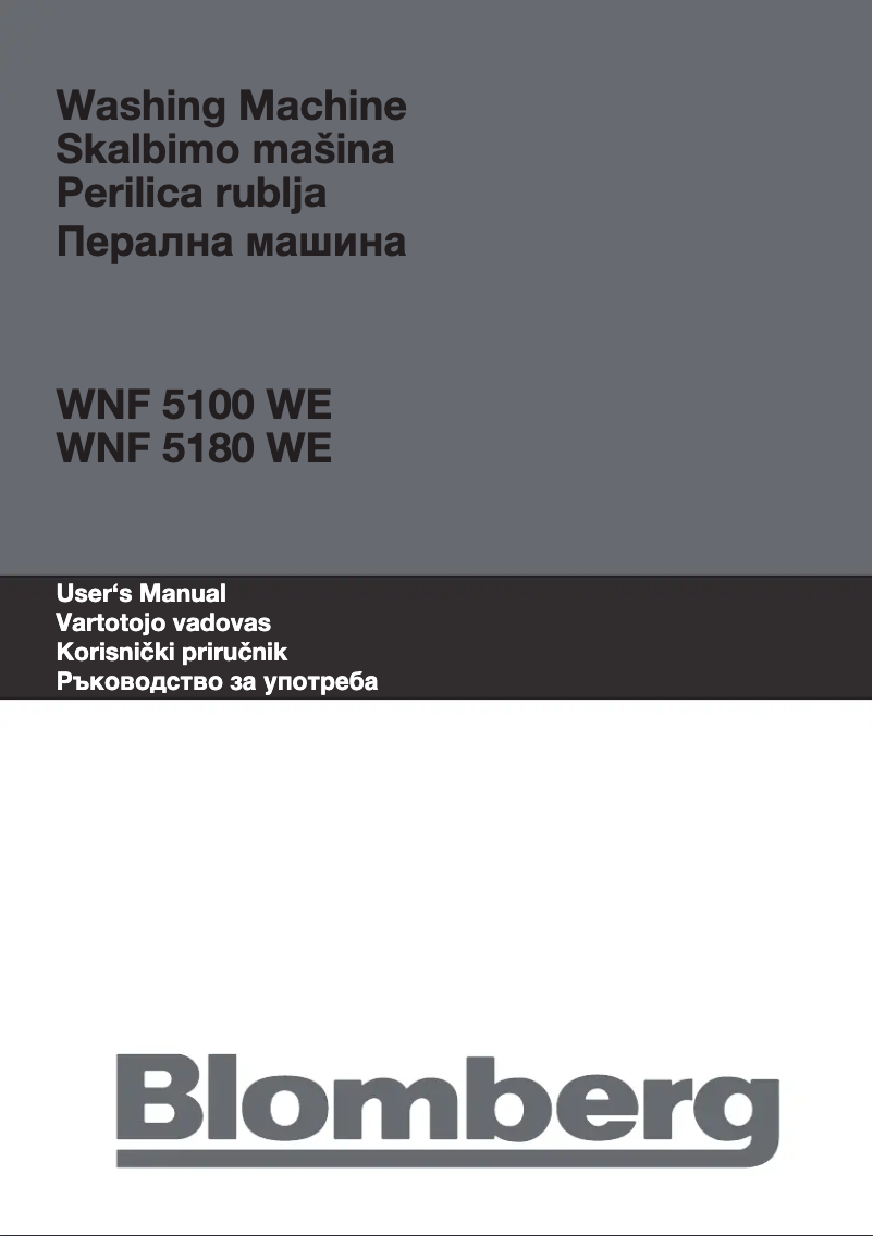 Page n°1 - Manuel utilisateur Blomberg WNF 5100 WE