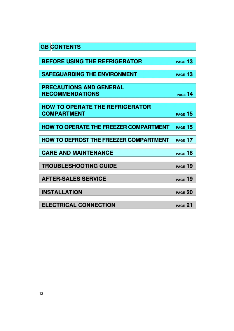 Page 1 de la notice Manuel utilisateur Whirlpool ARZ 845