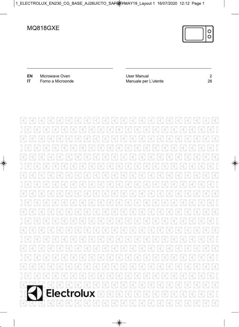 Page n°1 - Manuel utilisateur Electrolux MQ818GXE