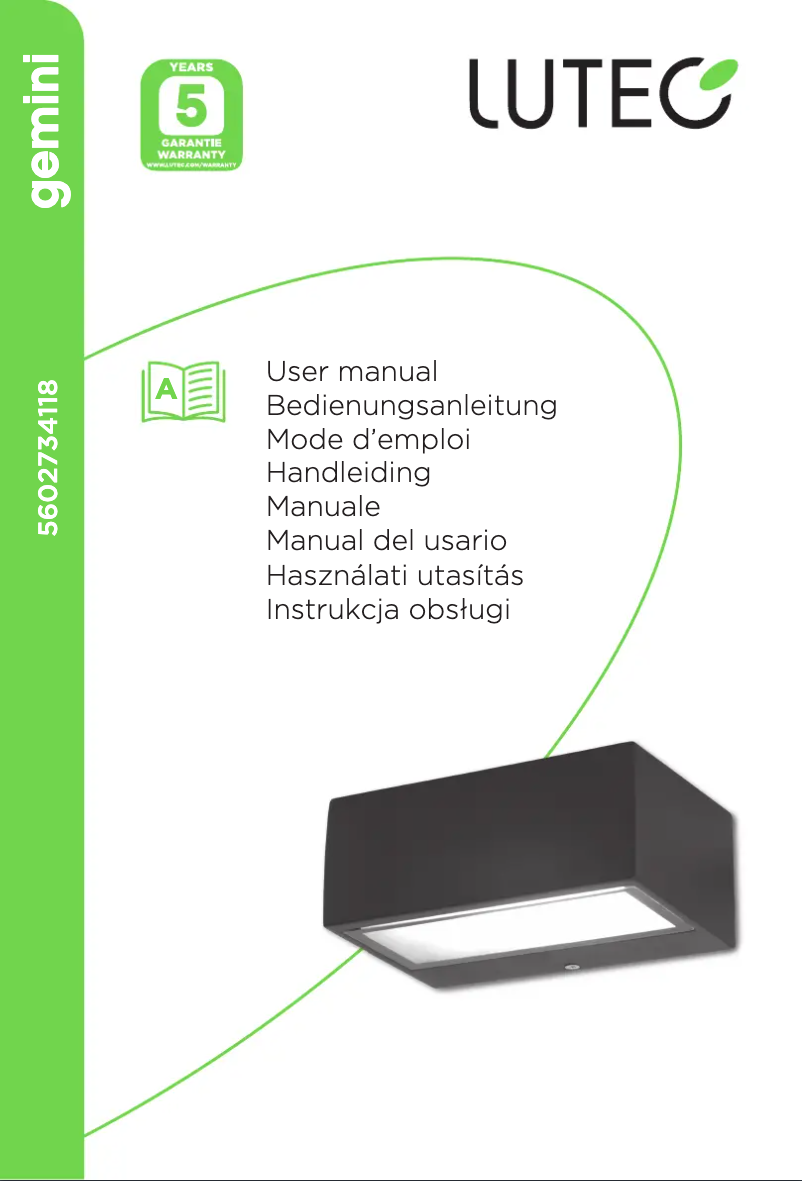 Página 1 del manual Manual de usuario Lutec Gemini
