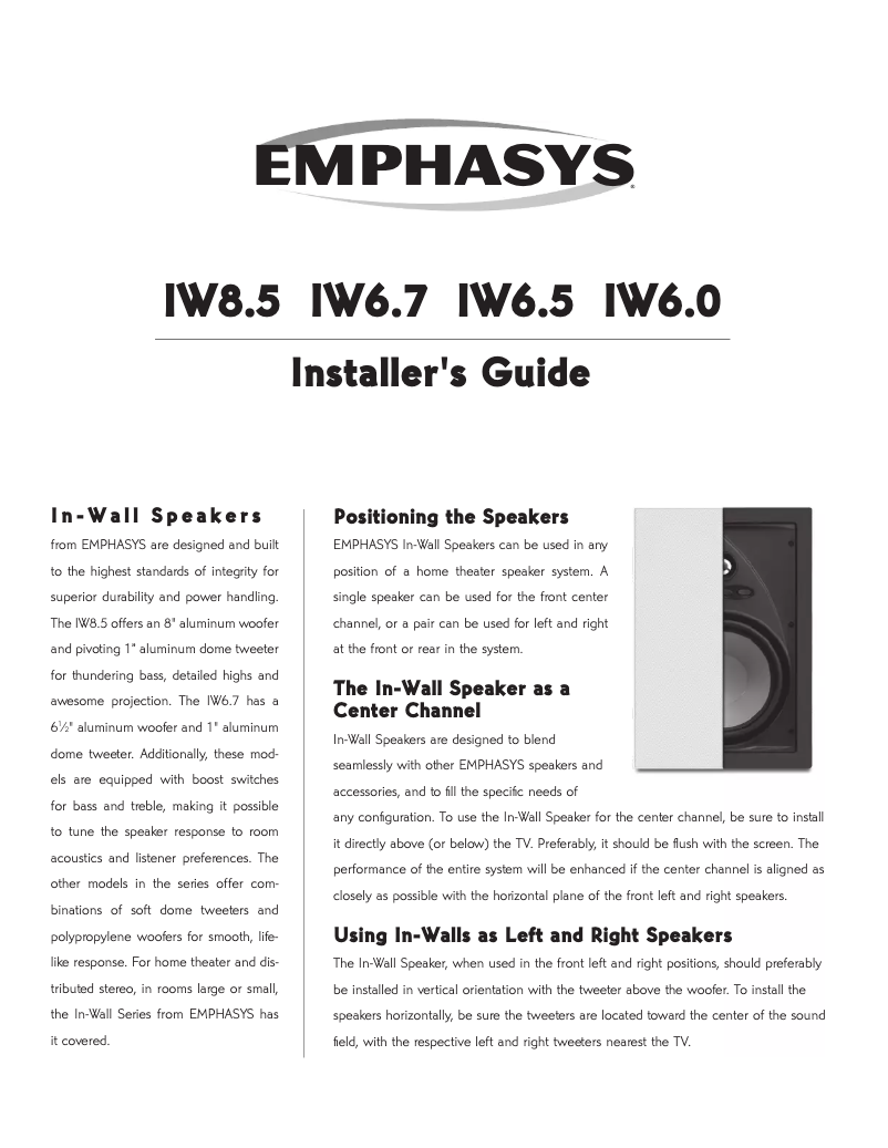 Page n°1 - Manuel utilisateur Emphasys IW6.7