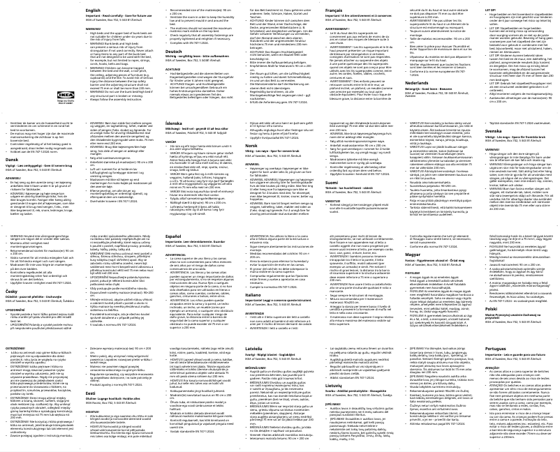 Page 1 de la notice Manuel utilisateur Ikea MYDAL 104.483.11