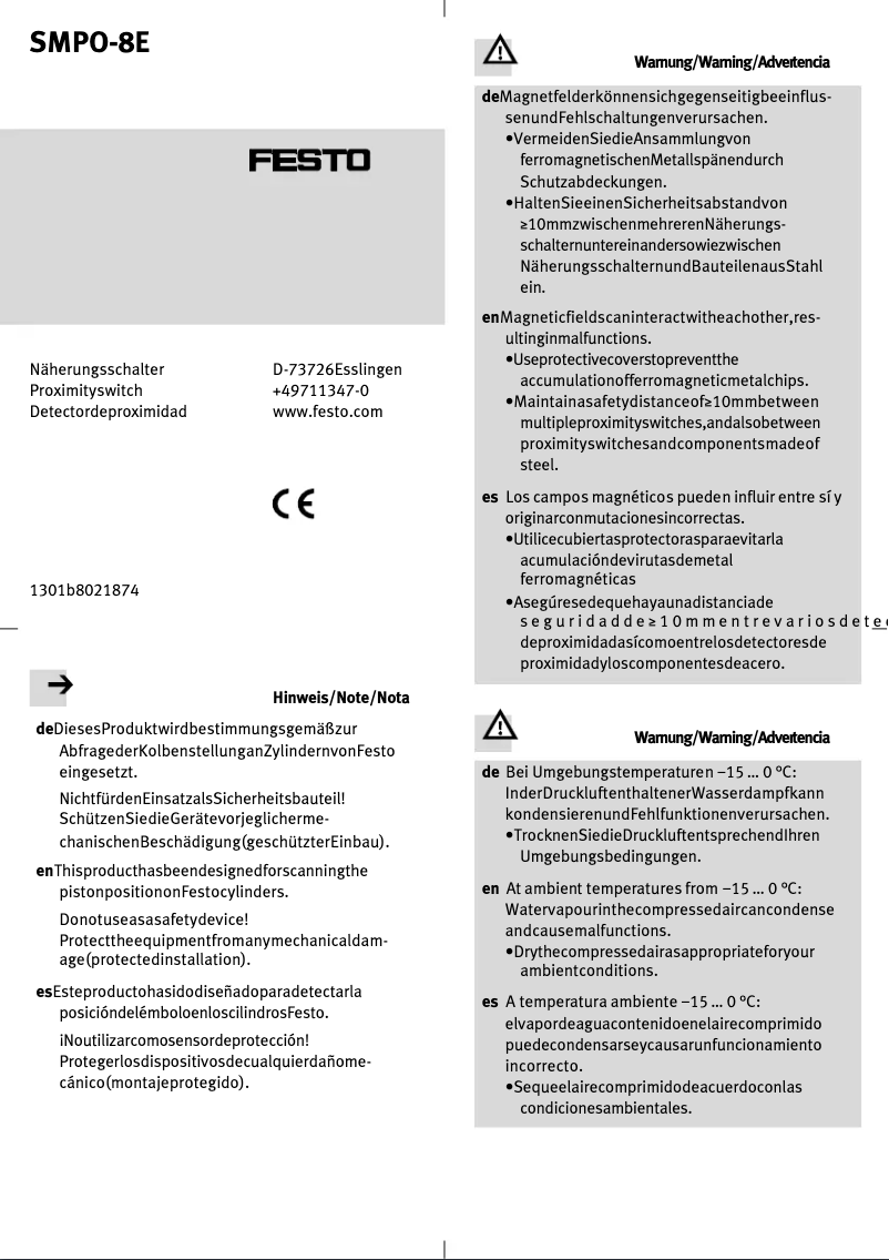 Image de la première page du manuel de l'appareil SMPO-8E