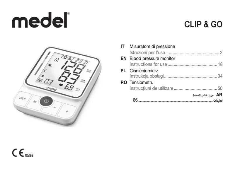 Page 1 de la notice Manuel utilisateur Medel Clip & Go