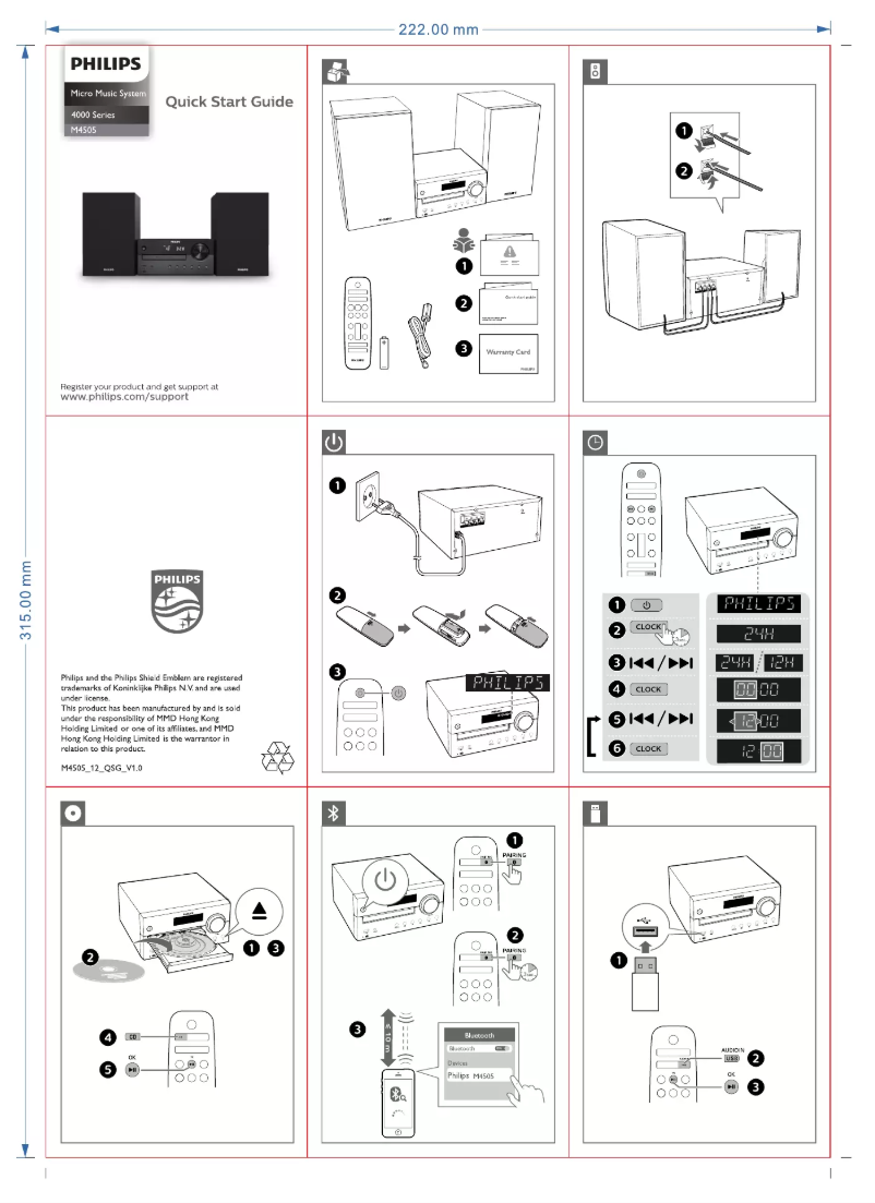 Page 1 de la notice Guide de démarrage rapide Philips TAM4505
