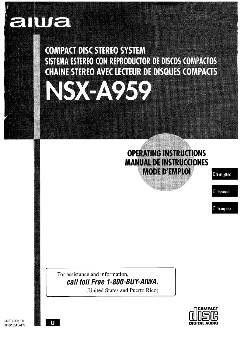 Page 1 de la notice Manuel utilisateur Aiwa NSX-A959