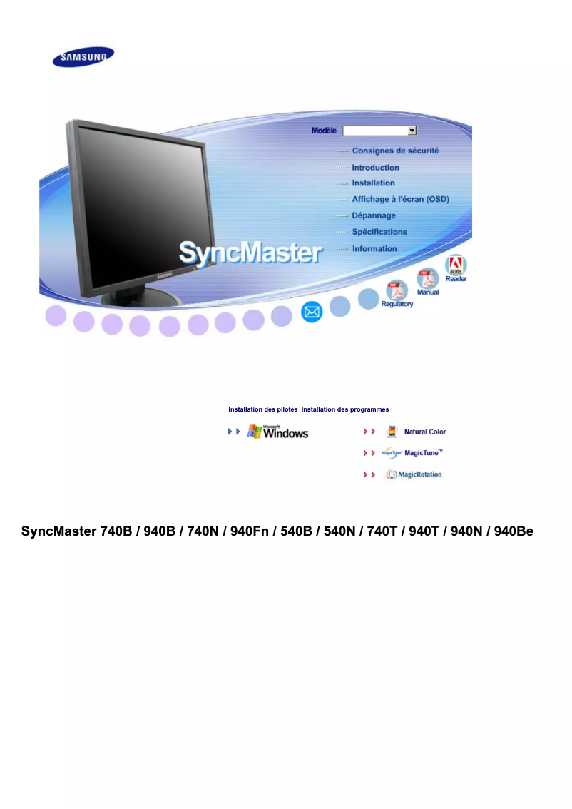 Image de la première page du manuel de l'appareil SyncMaster 940N