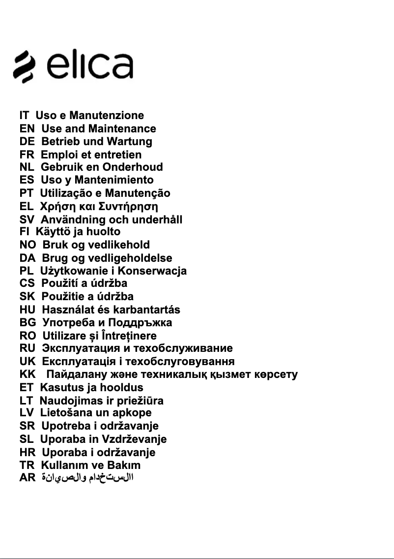 Page 1 de la notice Manuel utilisateur Elica NikolaTesla Switch PRF0146212A