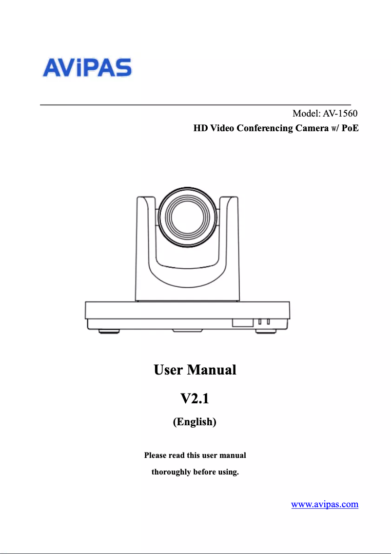 Page n°1 - Manuel utilisateur AViPAS AV-1560