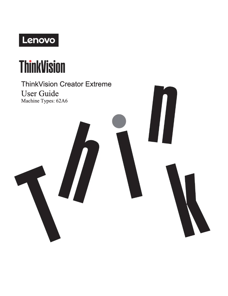 Page 1 de la notice Manuel utilisateur Lenovo ThinkVision Creator Extreme