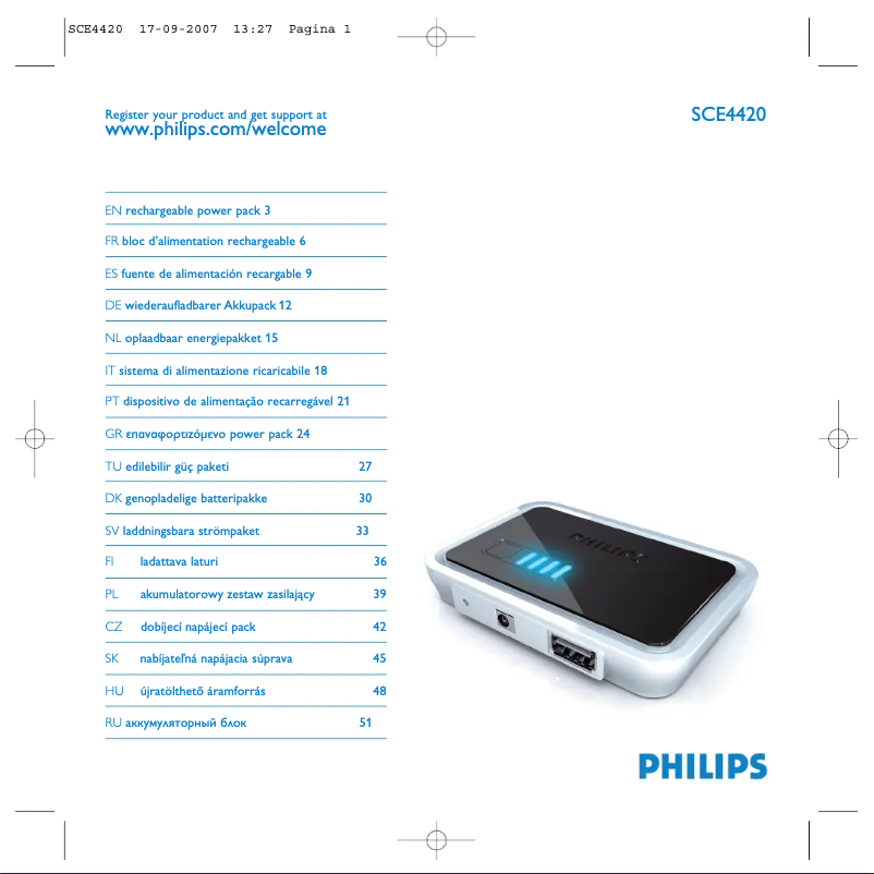Page n°1 - Mode d'emploi Philips SCE4420