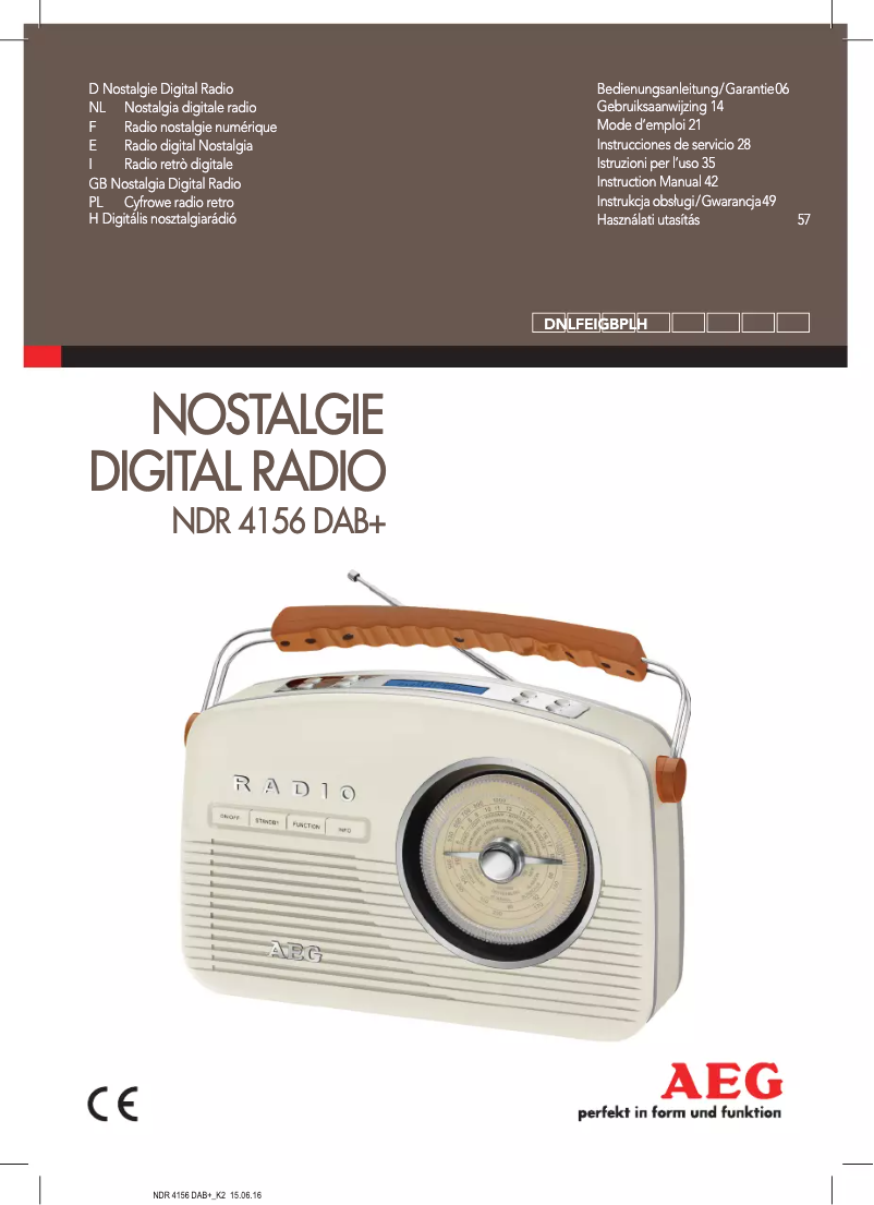 Page n°1 - Manuel utilisateur AEG NDR 4156 DAB+