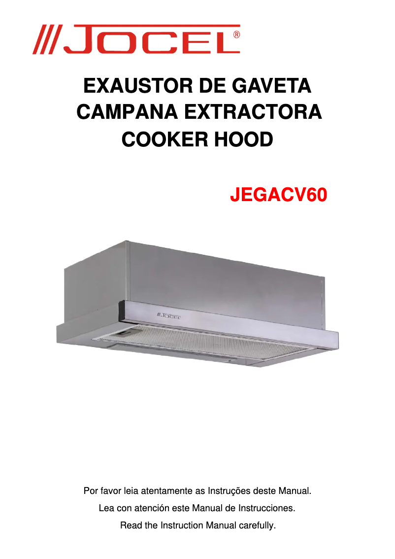 Page 1 de la notice Manuel utilisateur Jocel JEGACV60