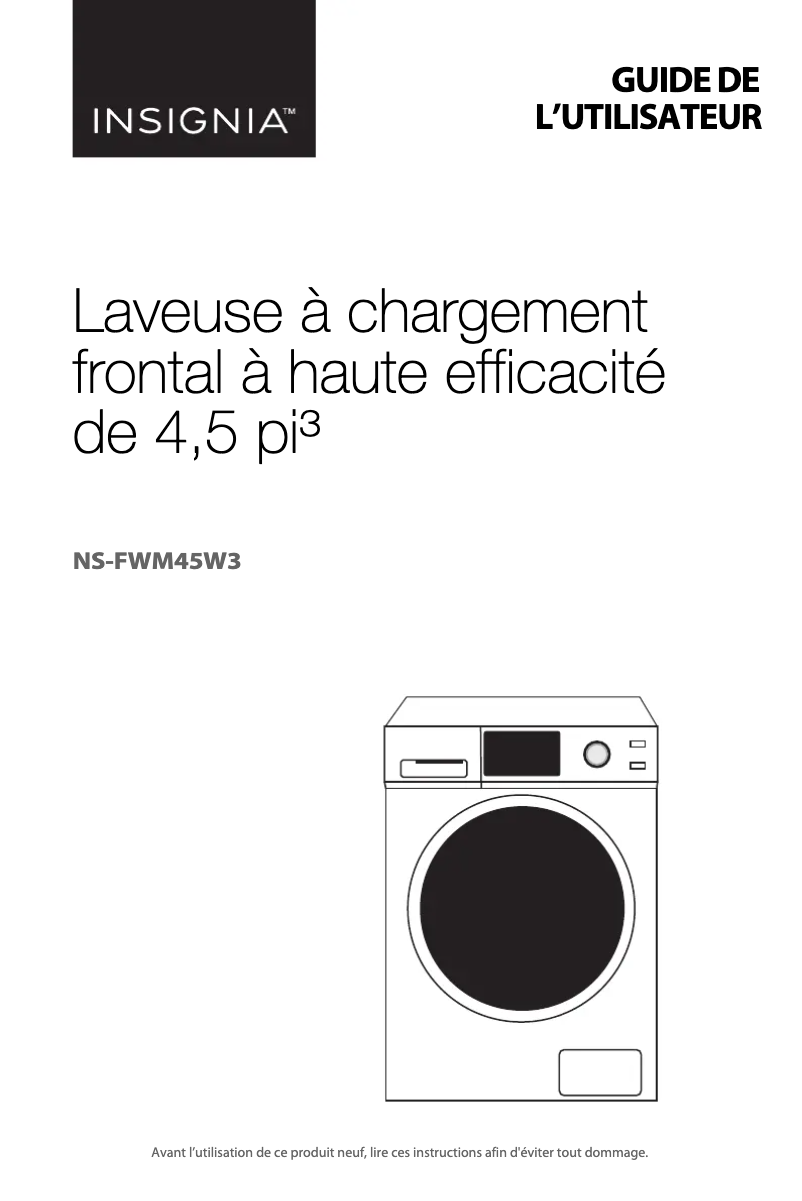 Image de la première page du manuel de l'appareil NS-FWM45W3