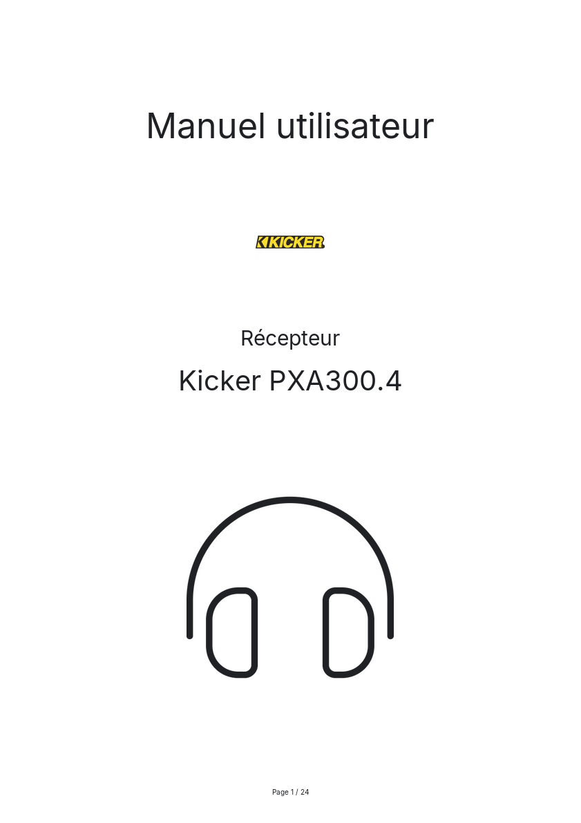 Page n°1 - Manuel utilisateur Kicker PXA300.4