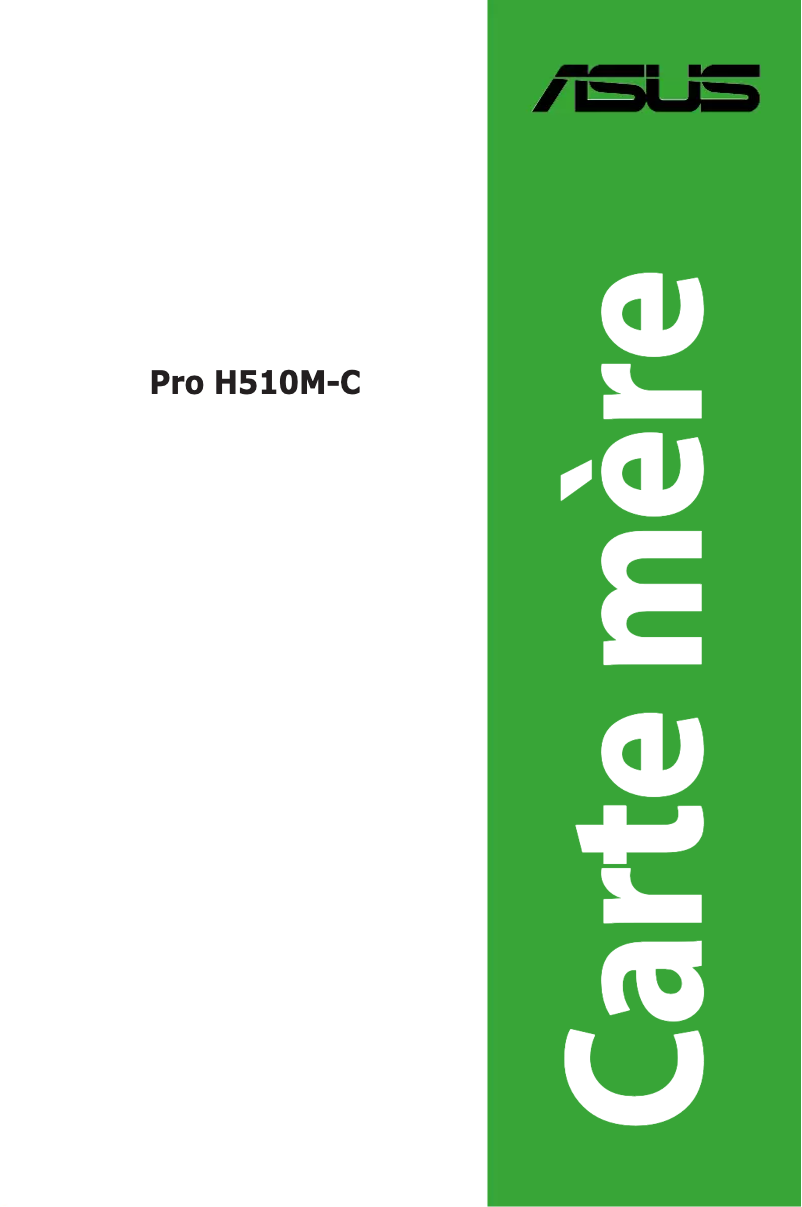 Page 1 de la notice Manuel utilisateur Asus Pro H510M-C