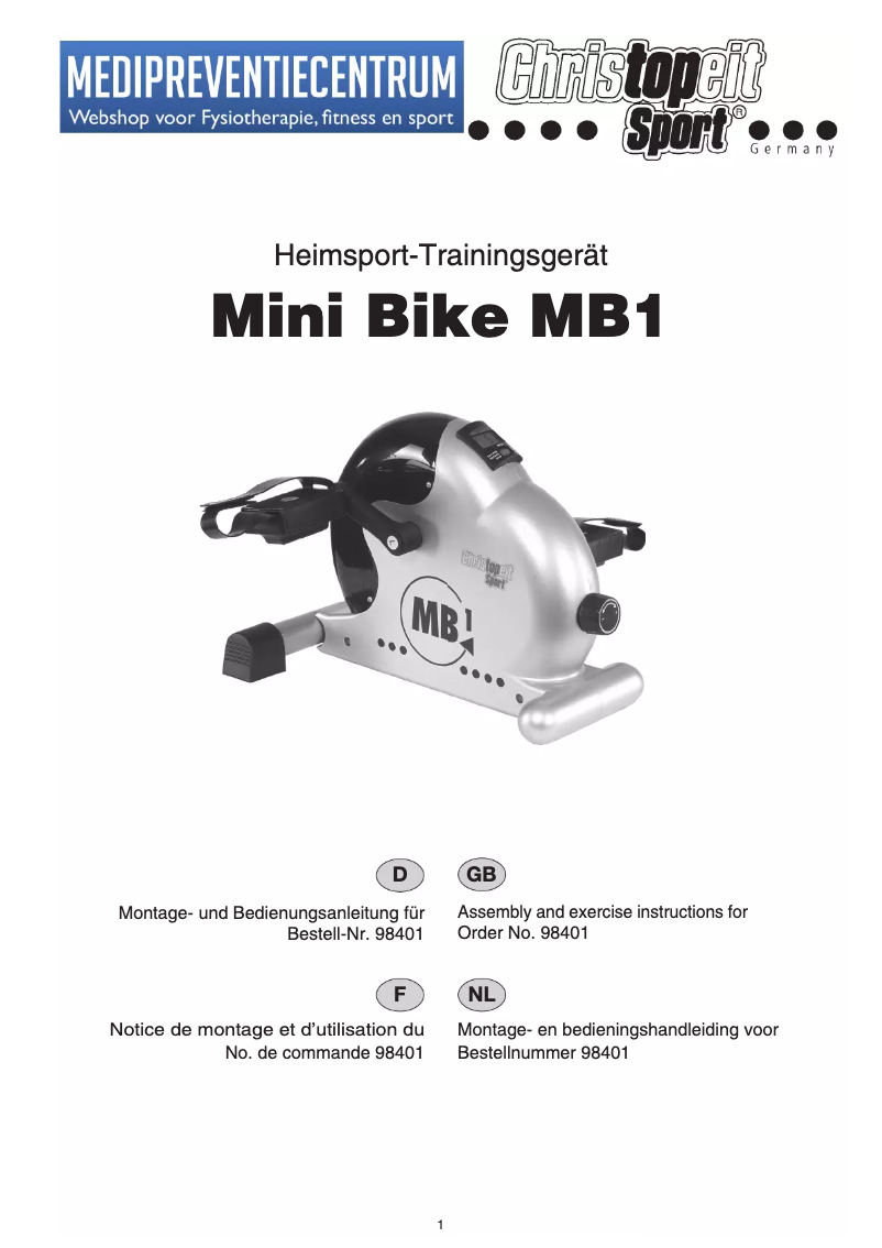 Image de la première page du manuel de l'appareil Mini Bike 2