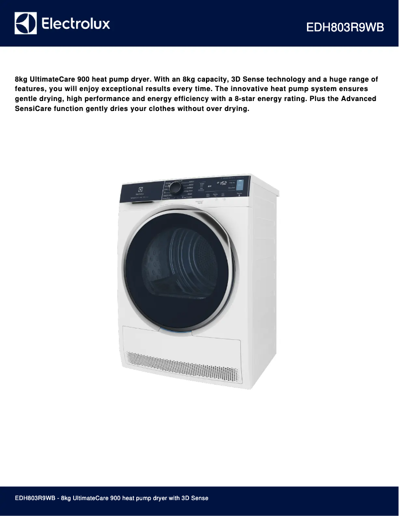 Image de la première page du manuel de l'appareil EDH803R9WB