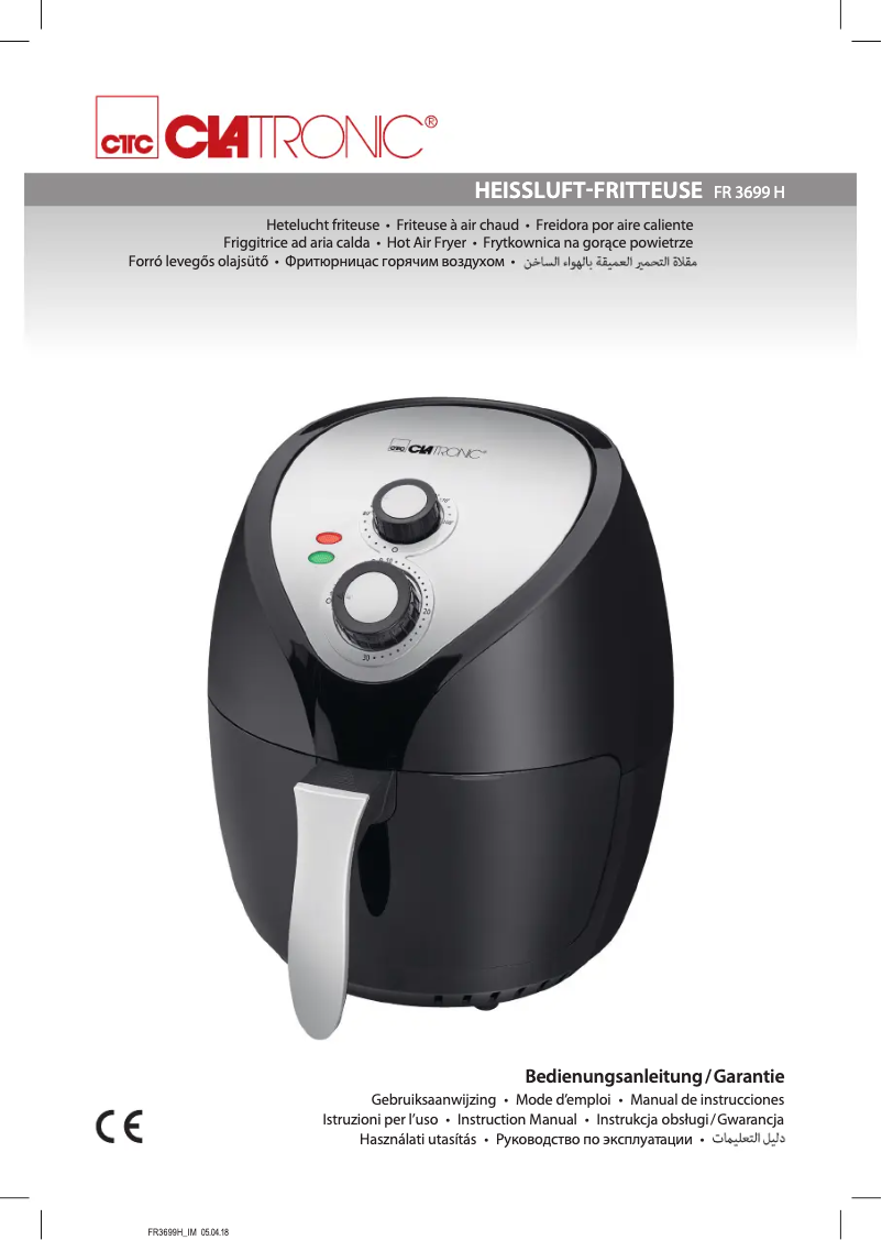 Page 1 de la notice Manuel utilisateur Clatronic FR 3699 H