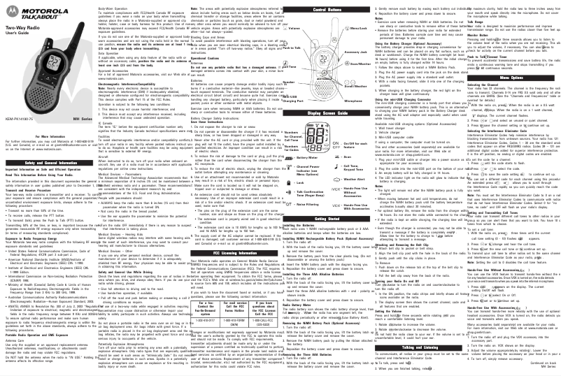 Image de la première page du manuel de l'appareil MH230R