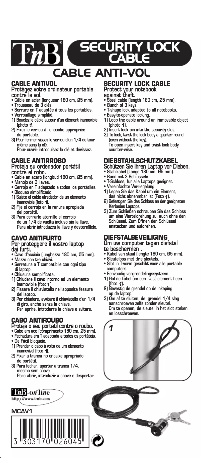 Page n°1 - Manuel utilisateur T'nB MCAV1