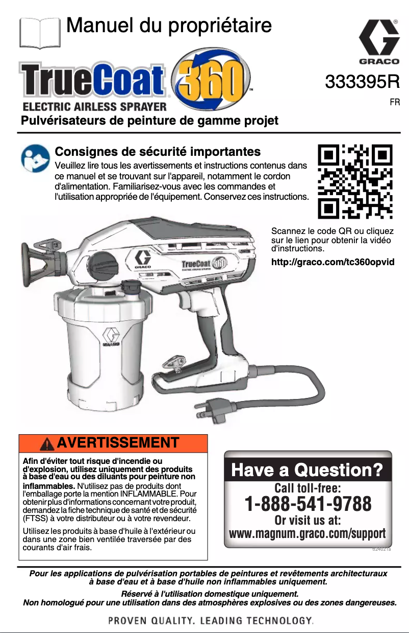 Page 1 de la notice Manuel utilisateur Graco TrueCoat 360