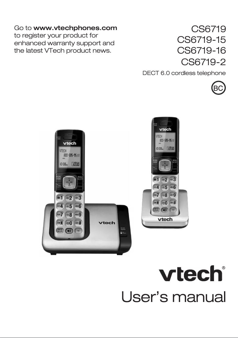 Página 1 del manual Manual de usuario Vtech CS6719-16
