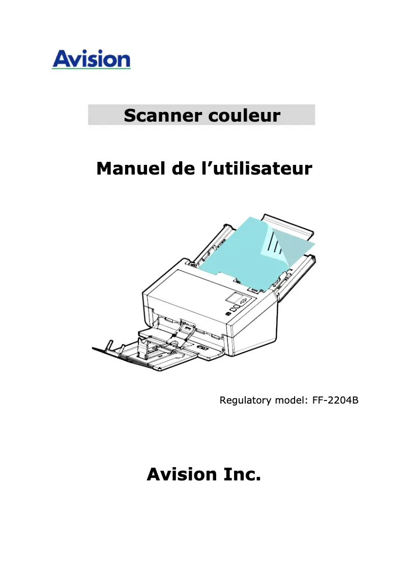 Page 1 de la notice Manuel utilisateur Avision AD360GN
