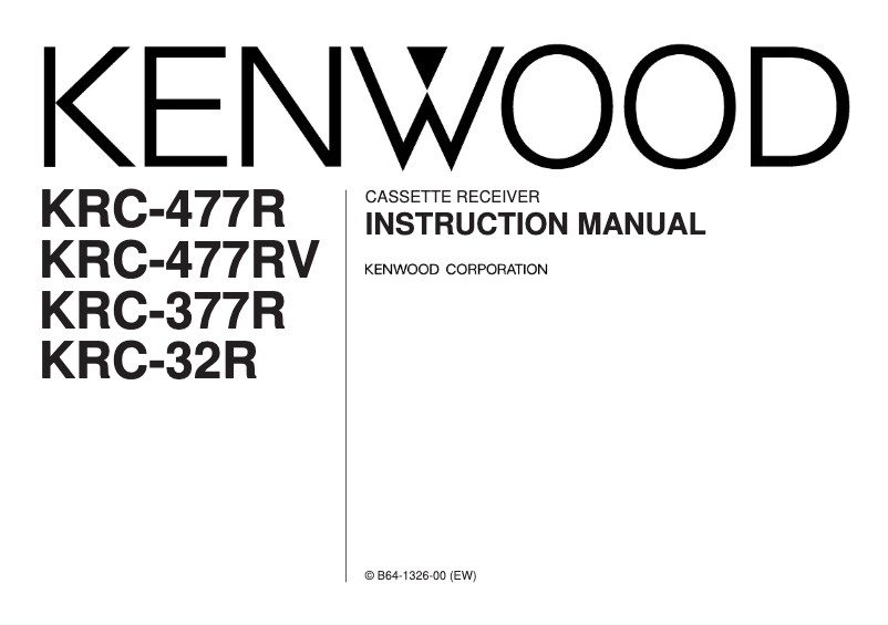 Página 1 del manual Manual de usuario Kenwood KRC-377R