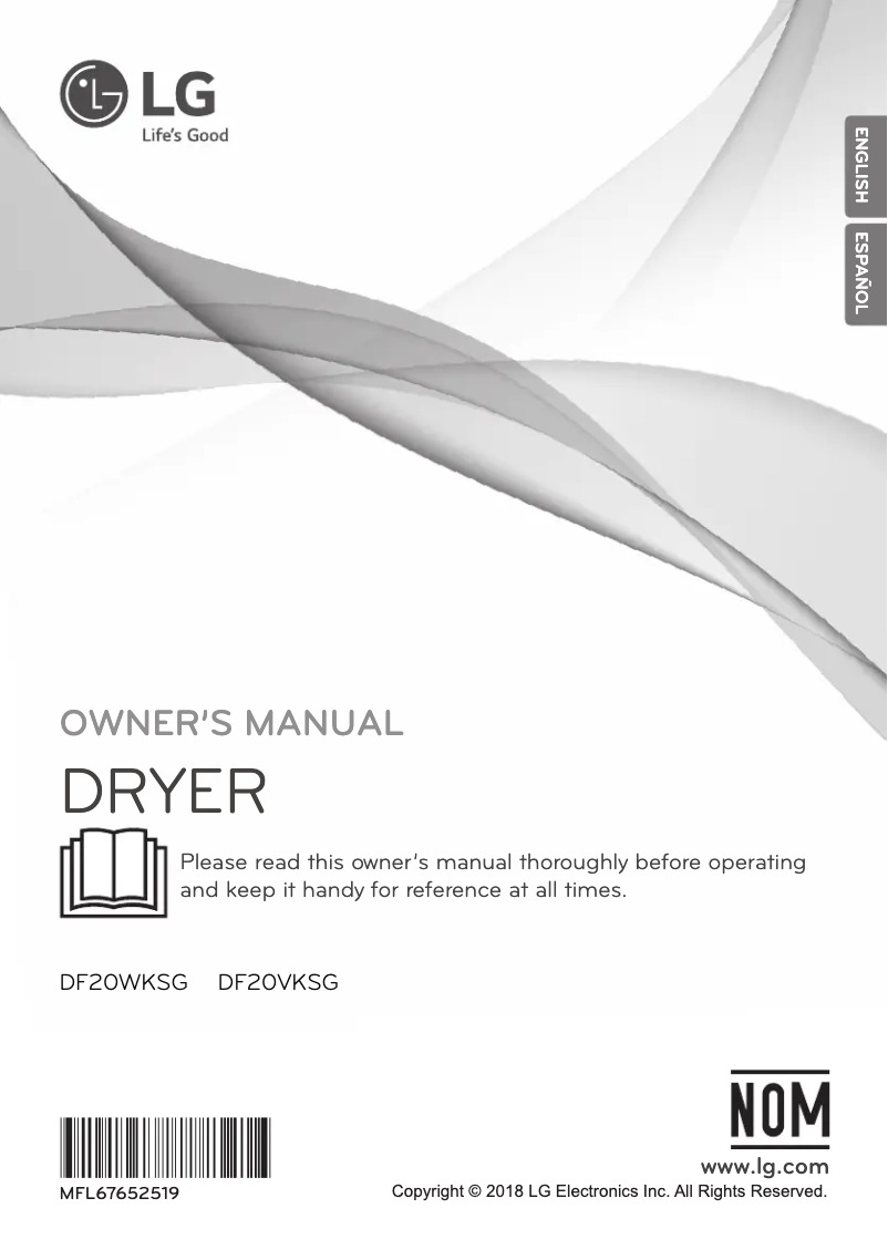 Page 1 de la notice Manuel utilisateur LG DF22WKSG