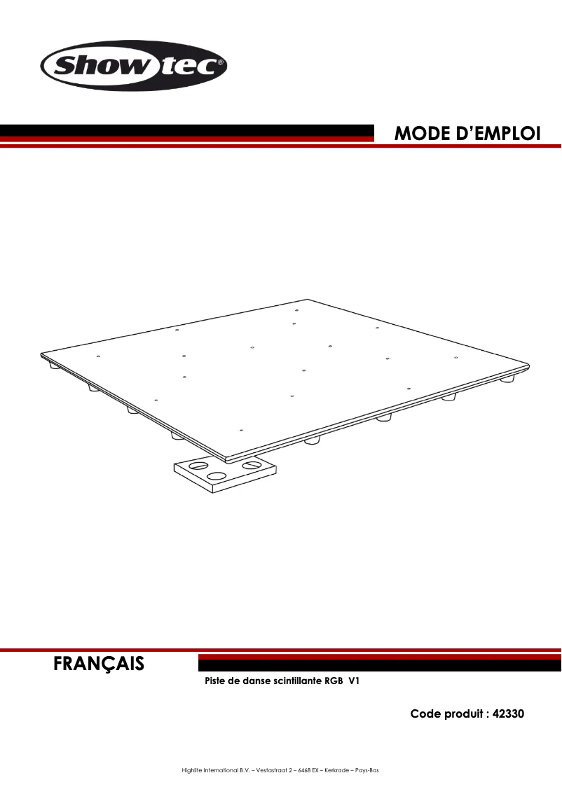 Page n°1 - Manuel utilisateur Showtec Dancefloor Sparkle RGB
