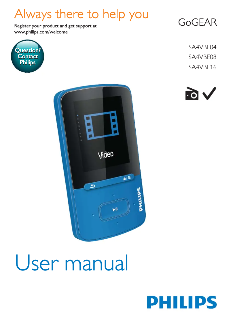 Image de la première page du manuel de l'appareil GoGear Vibe