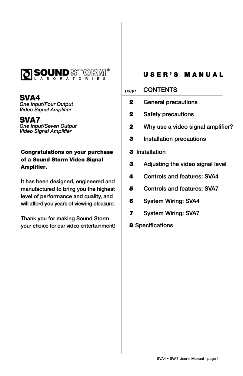 Imagen de la primera página del manual del dispositivo SVA4