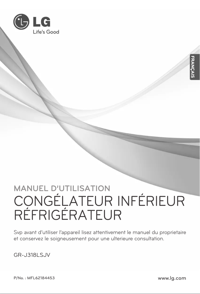 Page 1 de la notice Manuel utilisateur LG GR-J318LSJV