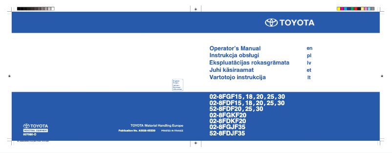 Page 1 de la notice Manuel utilisateur Toyota 02-8FDKF20