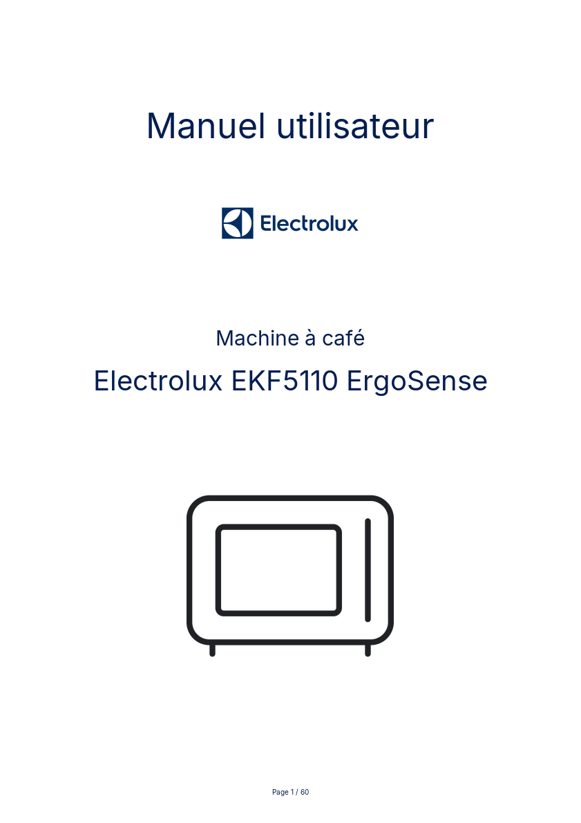 Image de la première page du manuel de l'appareil EKF5110 ErgoSense
