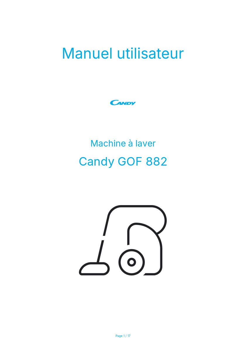 Page n°1 - Manuel utilisateur Candy GOF 882