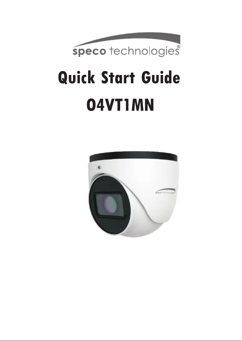 Page 1 de la notice Guide de démarrage rapide Speco Technologies O4VT1MN