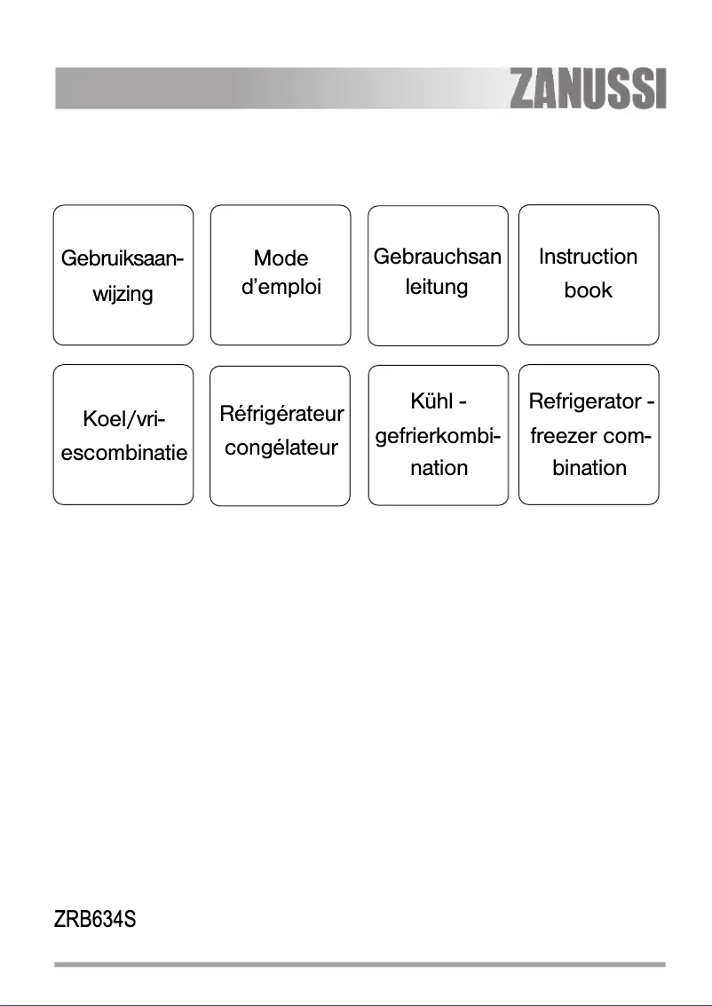 Page n°1 - Manuel utilisateur Zanussi ZRB 634 s