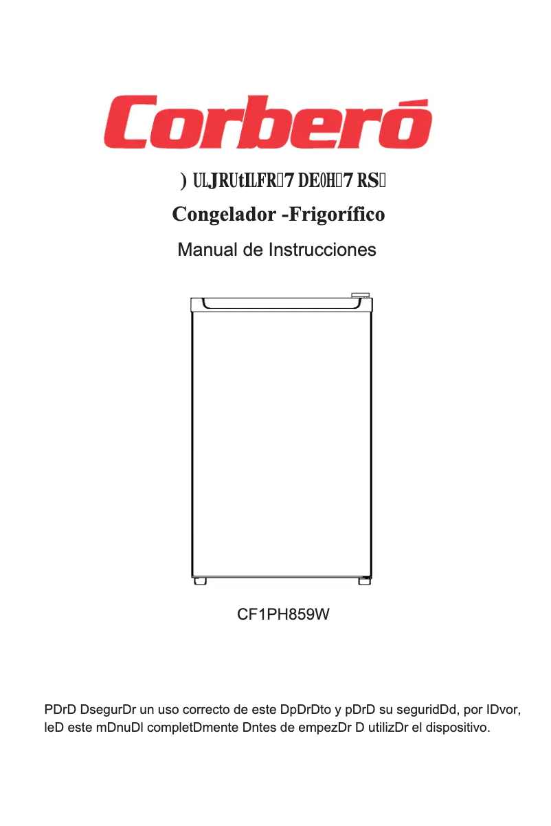 Page n°1 - Manuel utilisateur Corbero E-CF1PH859W