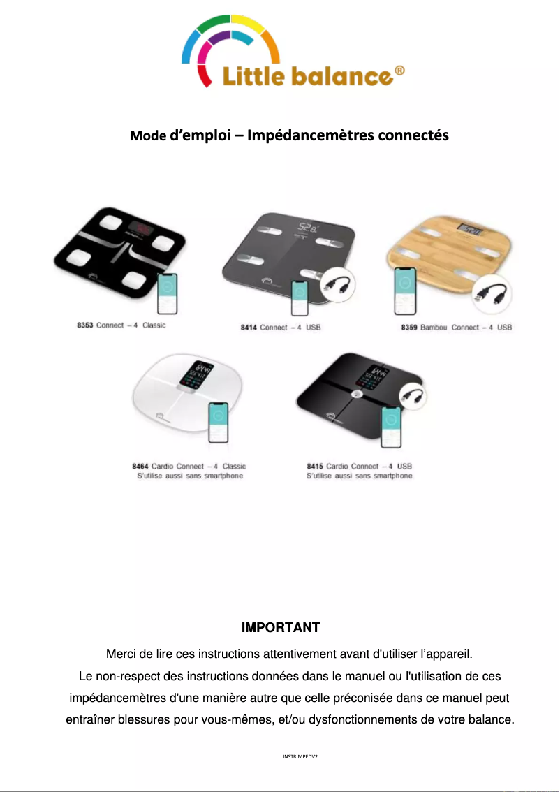 Page 1 de la notice Manuel utilisateur Little Balance 8353
