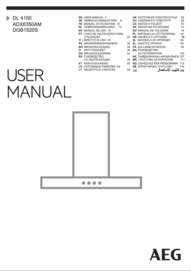 Page 1 de la notice Manuel utilisateur AEG DGB1520S