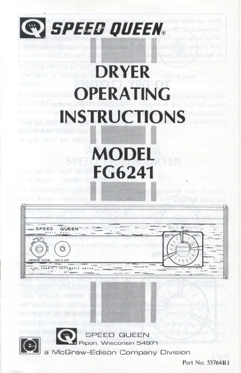 Page n°1 - Manuel utilisateur Speed Queen FG6241