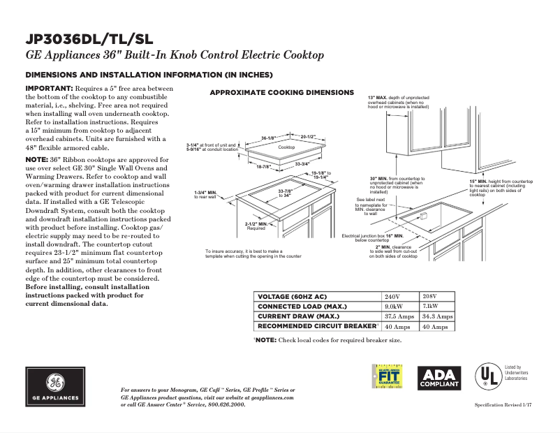 Image de la première page du manuel de l'appareil JP3536TJWW