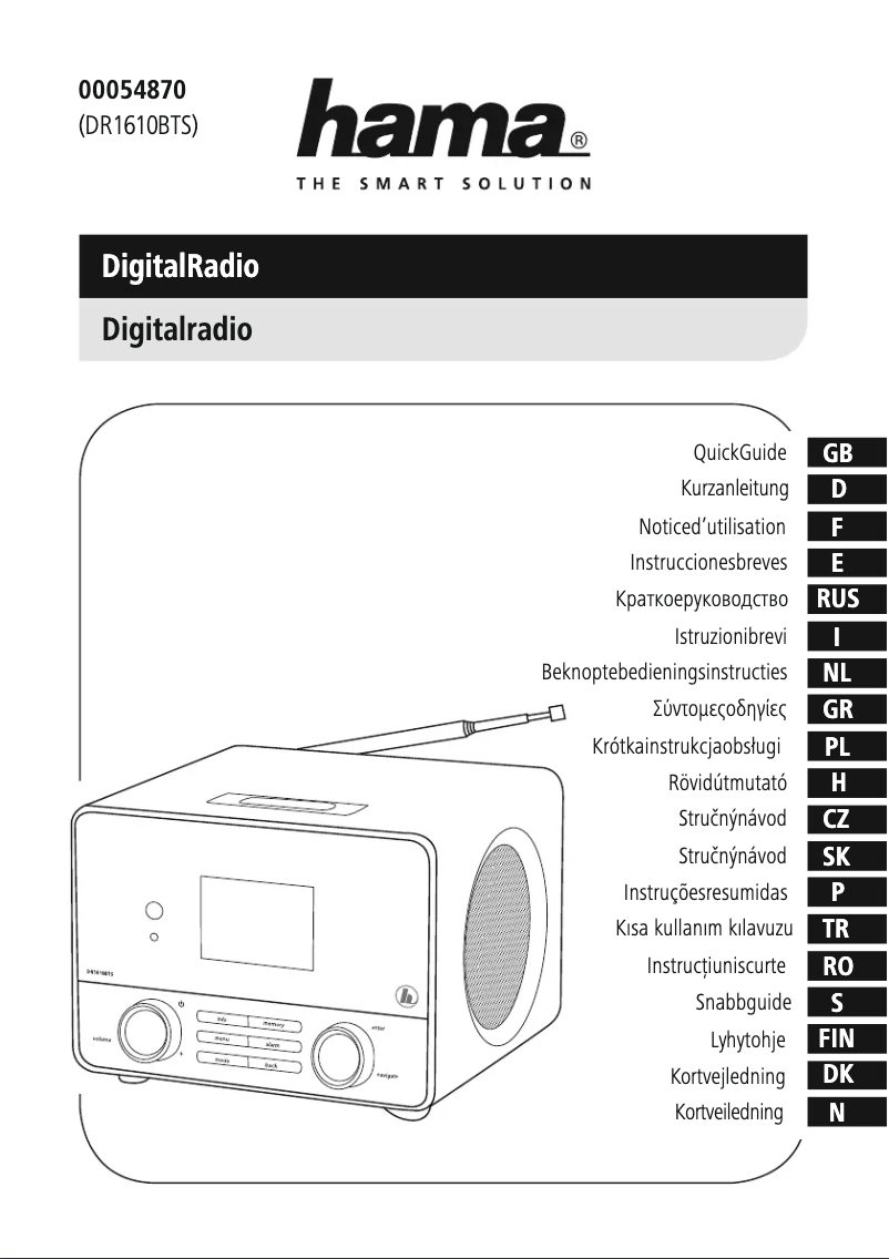 Image de la première page du manuel de l'appareil DR1610BTS